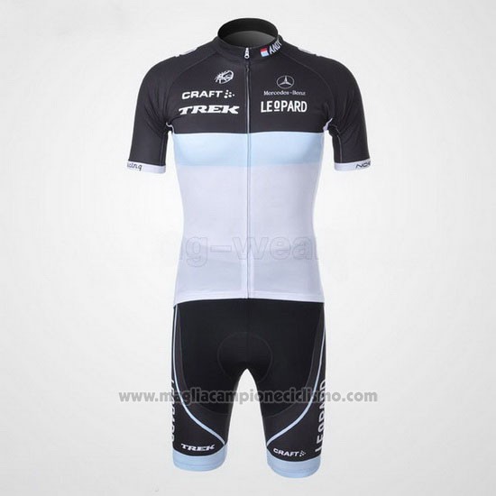 2011 Abbigliamento Ciclismo Trek Leqpard Celeste e Nero Manica Corta e Salopette